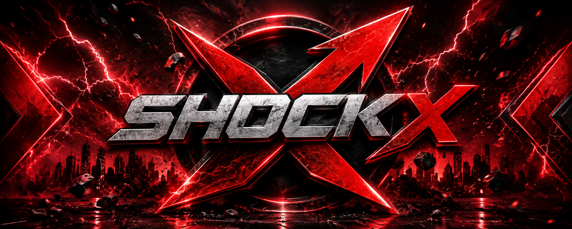 Shock X red lightning banner